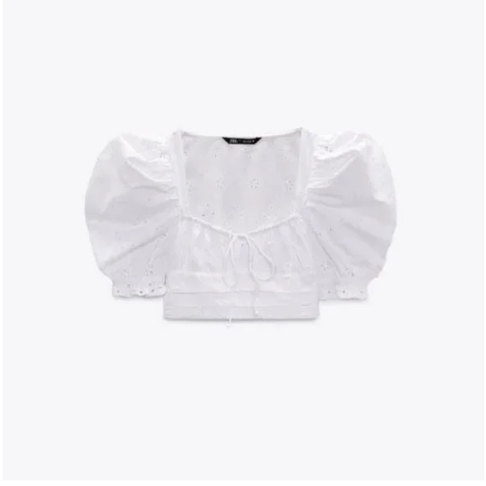 NEW NWT zara eyelet top cottage core summer spring blouse